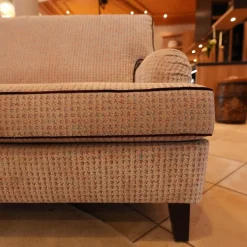 Bielefelder Werkstätten 2-Sitzer-Sofas|Sofa Passion Bezug Stoff Cam Emilia Beige Mehrfarbig Grau Keder Schwarz Holzfüße Eckig Ohne Rollen