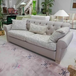 Thörmer 2-Sitzer-Sofas|Sofa Passion Mit Heftung Musterstoff A 105 Mit 3 Kissen Grau