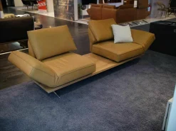 Koinor 2-Sitzer-Sofas|Sofa Phoenix Leder C-Revolution Mustard Plateau Wildeiche mit Drehstop