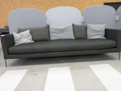 COR 3-Sitzer-Sofas|Sofa Pilotis Stoff 8161 Schwarz Braun Füße Schwarz Chrom Inklusive Rückenkissen