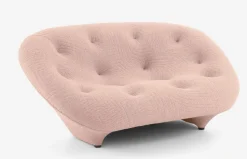 Ligne Roset 2-Sitzer-Sofas|Sofa Ploum 2 Sitzer Hochlehner Stoff Appa FR Poncho Rosa Gestell Stahl Füße Bezogen
