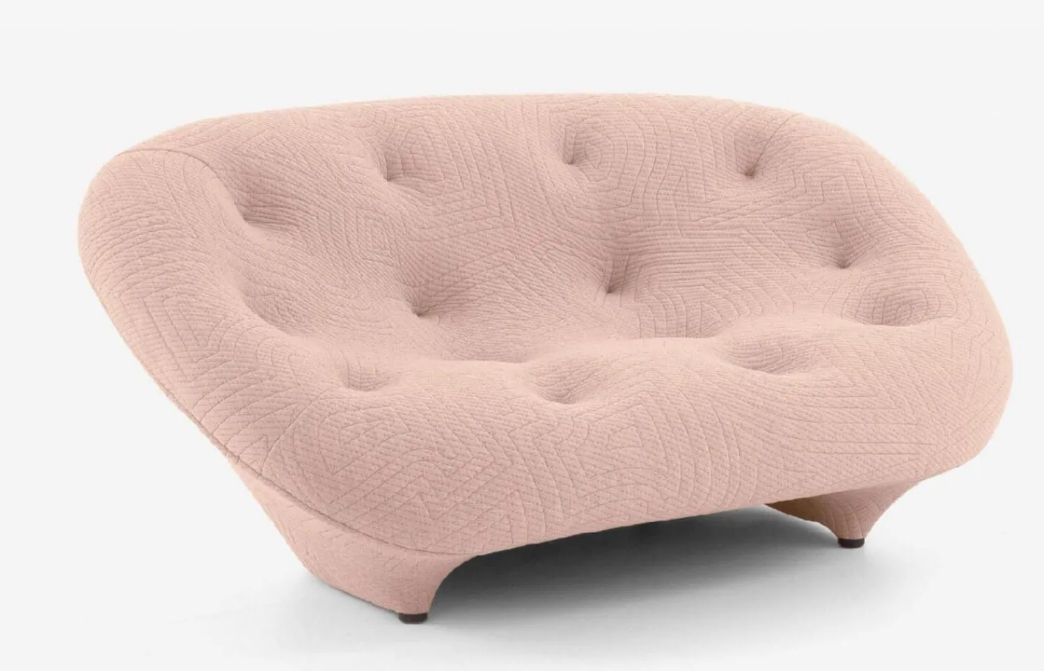 Ligne Roset 2-Sitzer-Sofas|Sofa Ploum 2 Sitzer Hochlehner Stoff Appa FR Poncho Rosa Gestell Stahl Füße Bezogen
