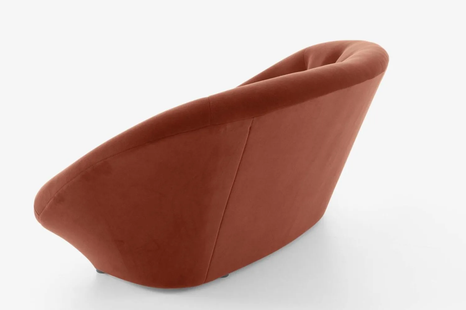Ligne Roset 3-Sitzer-Sofas|Sofa Ploum 3 Sitzer Hochlehner Stoff Gentle FR Rouille Rot Braun Gestell Stahl Füße Bezogen