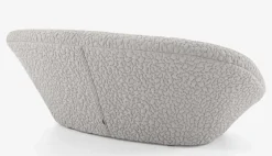 Ligne Roset 2-Sitzer-Sofas|Sofa Ploum Großer 2 Sitzer Hochlehner Stretchstoff Moby FR Sable Grau Gestell Stahlrohr Füße Bezogen