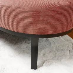 Bielefelder Werkstätten 2-Sitzer-Sofas|Sofa Polo Cocktail Stoff JAB Silas 1030 064 Rosa Gestell Esche Schwarz Gebeizt Mit Hocker