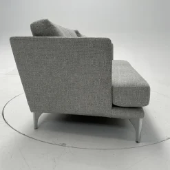 Bielefelder Werkstätten 2-Sitzer-Sofas|Sofa Polo Living 2 80 Bezug Stoff Modena BW1761-282 Grau Füße Aus Edelstahl