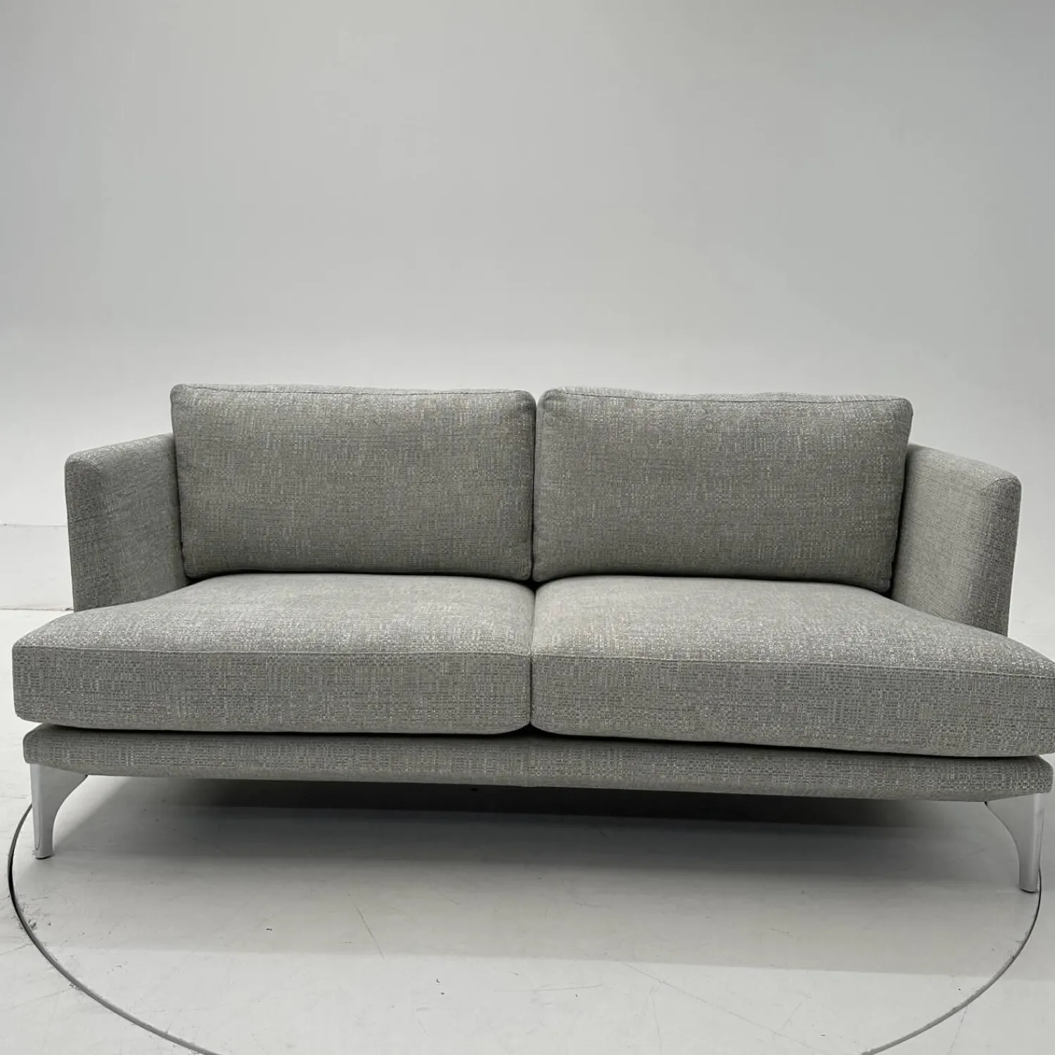 Bielefelder Werkstätten 2-Sitzer-Sofas|Sofa Polo Living 2 80 Bezug Stoff Modena BW1761-282 Grau Füße Aus Edelstahl