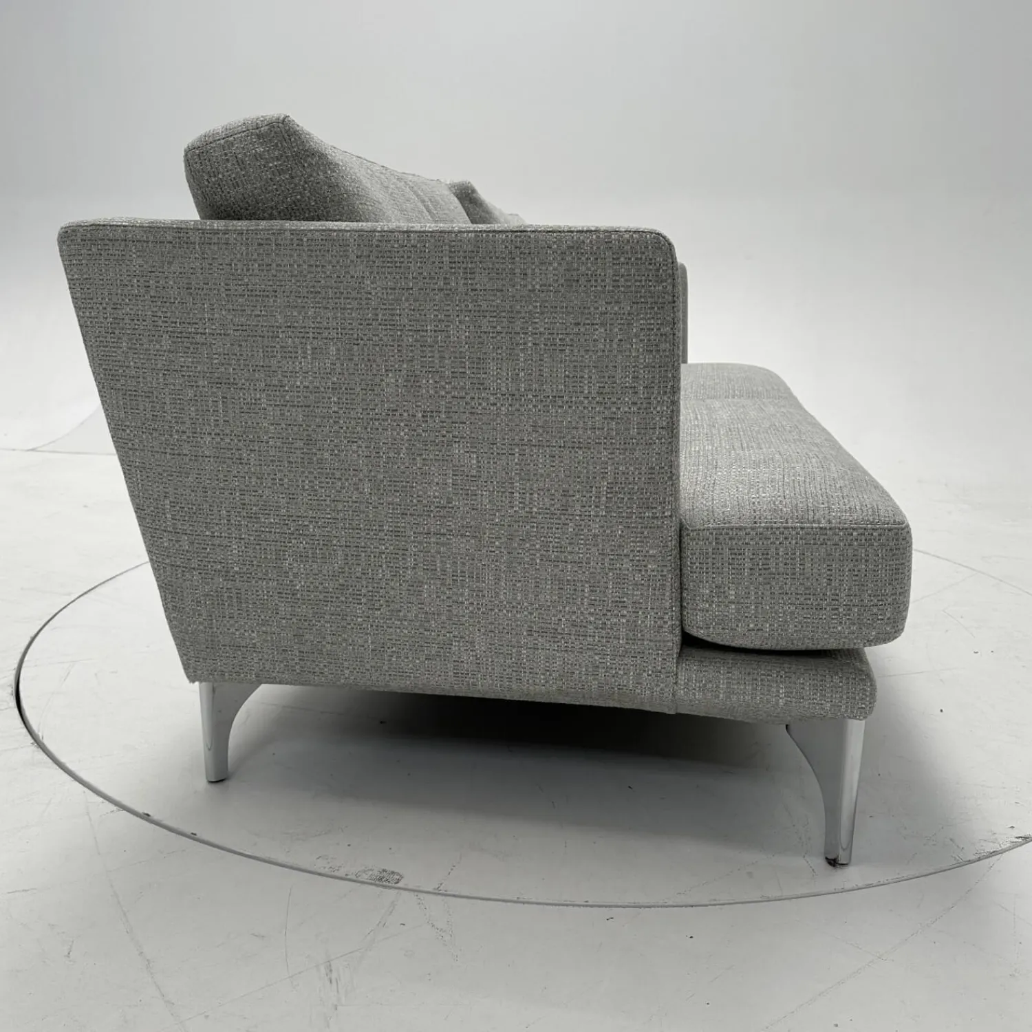 Bielefelder Werkstätten 2-Sitzer-Sofas|Sofa Polo Living 2 80 Bezug Stoff Modena BW1761-282 Grau Füße Aus Edelstahl