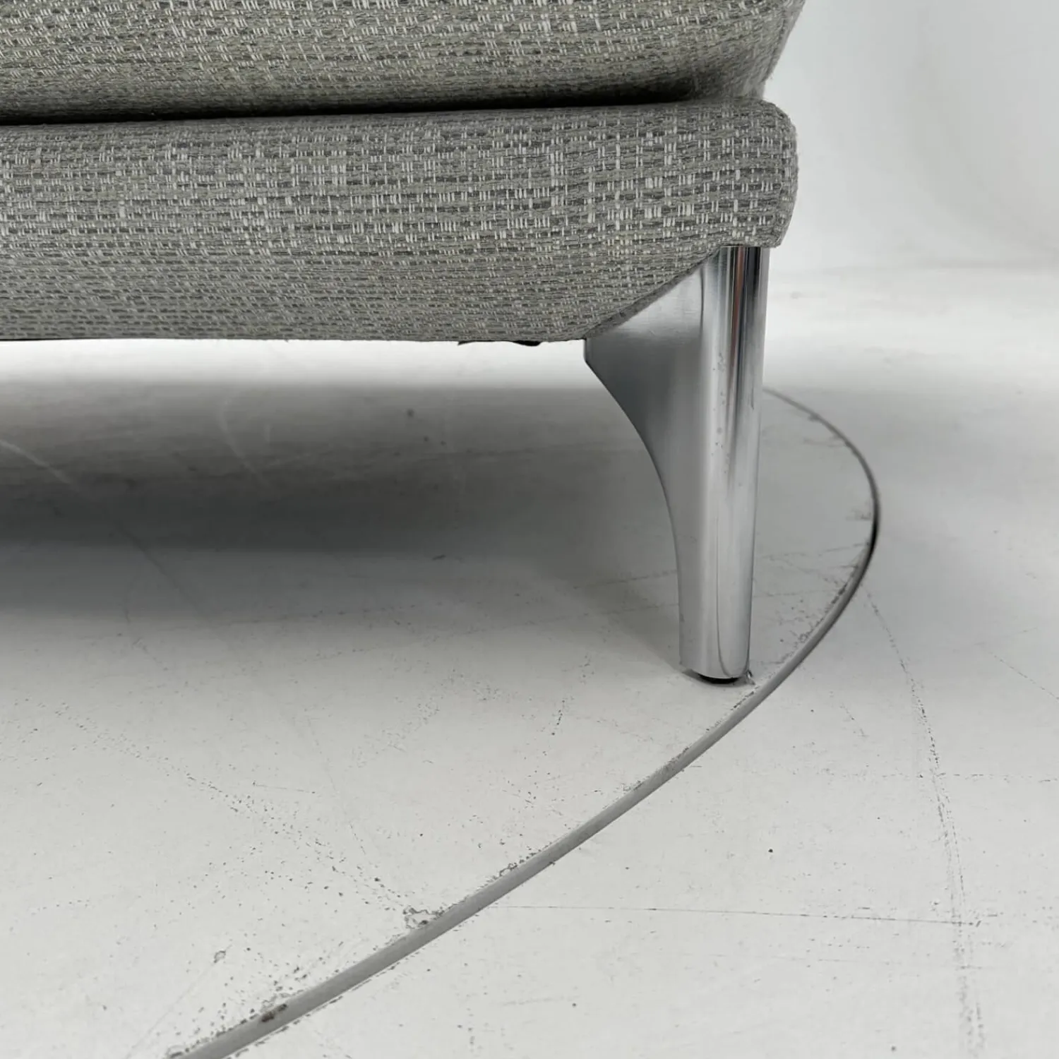 Bielefelder Werkstätten 2-Sitzer-Sofas|Sofa Polo Living 2 80 Bezug Stoff Modena BW1761-282 Grau Füße Aus Edelstahl