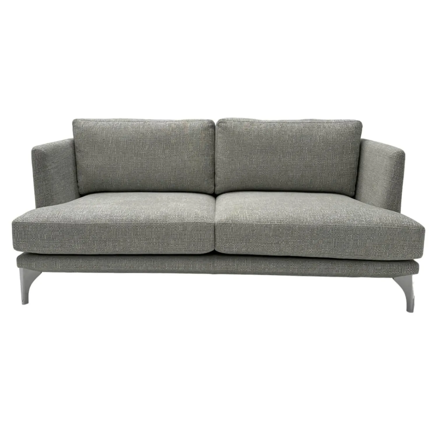 Bielefelder Werkstätten 2-Sitzer-Sofas|Sofa Polo Living 2 80 Bezug Stoff Modena BW1761-282 Grau Füße Aus Edelstahl
