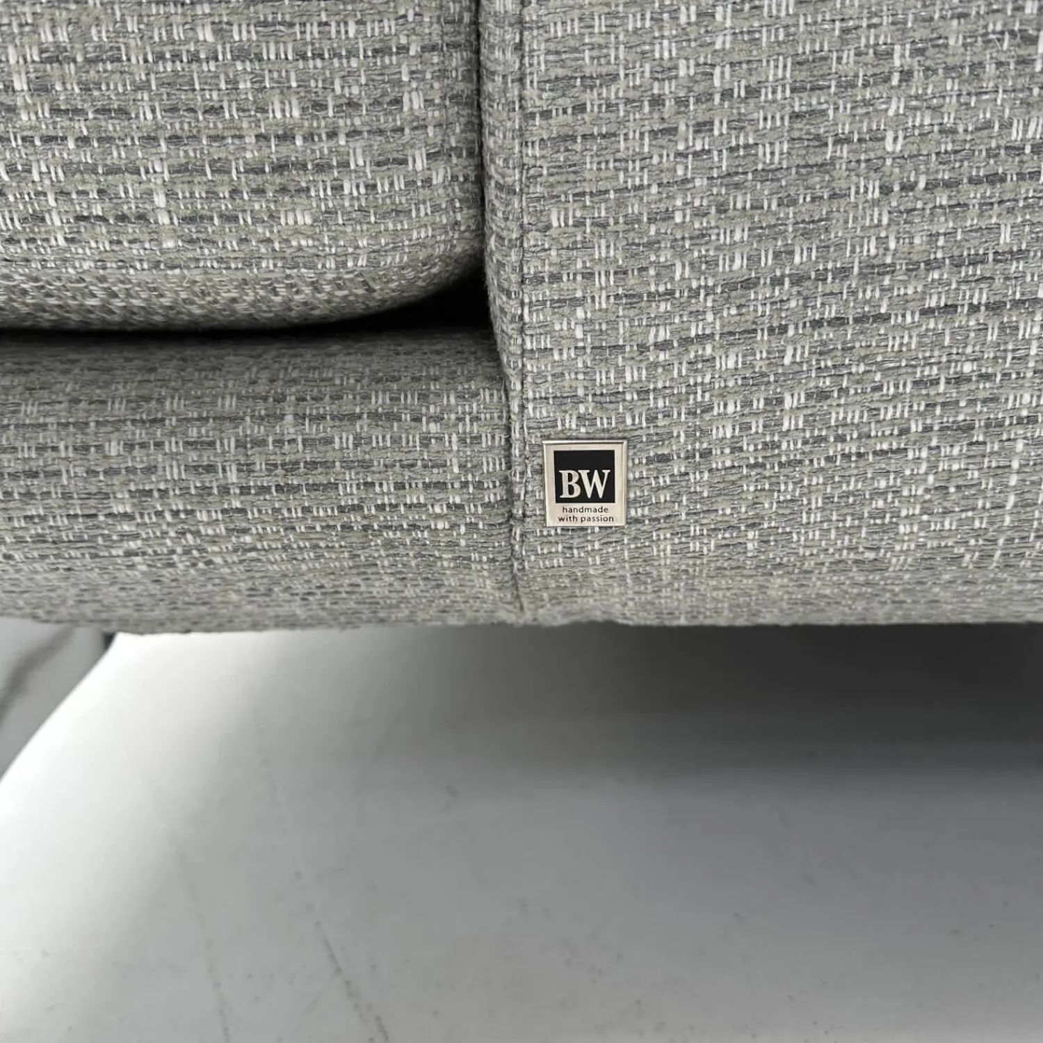 Bielefelder Werkstätten 2-Sitzer-Sofas|Sofa Polo Living 2 80 Bezug Stoff Modena BW1761-282 Grau Füße Aus Edelstahl