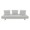 Ligne Roset 3-Sitzer-Sofas|Sofa Prado 3 Sitzer T120 Stoff Alcantara A Pearl Grau Gestell Lack Schwarz