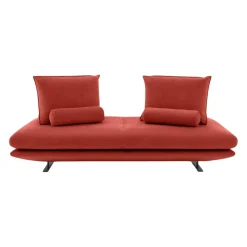 Ligne Roset 2-Sitzer-Sofas|Sofa Prado Großer 2 Sitzer T120 Stoff Alcantara A Goya Red Rot Gestell Lack Schwarz