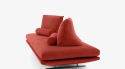 Ligne Roset 2-Sitzer-Sofas|Sofa Prado Großer 2 Sitzer T120 Stoff Alcantara A Goya Red Rot Gestell Lack Schwarz