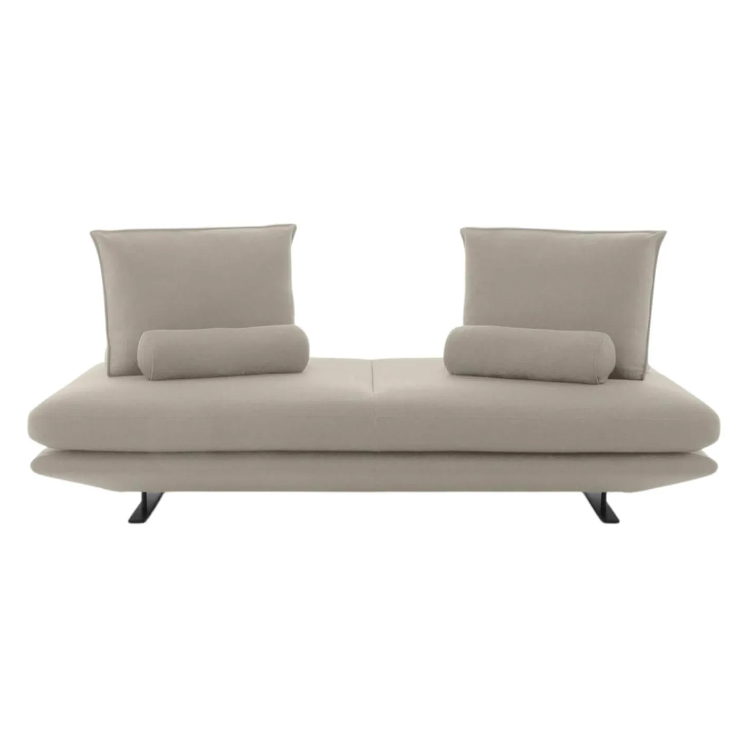 Ligne Roset 2-Sitzer-Sofas|Sofa Prado Großer 2 Sitzer T 100 Stoff Vidar FR Mastic Beige Gestell Lack Schwarz
