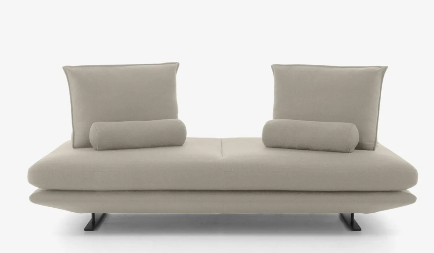 Ligne Roset 2-Sitzer-Sofas|Sofa Prado Großer 2 Sitzer T 100 Stoff Vidar FR Mastic Beige Gestell Lack Schwarz