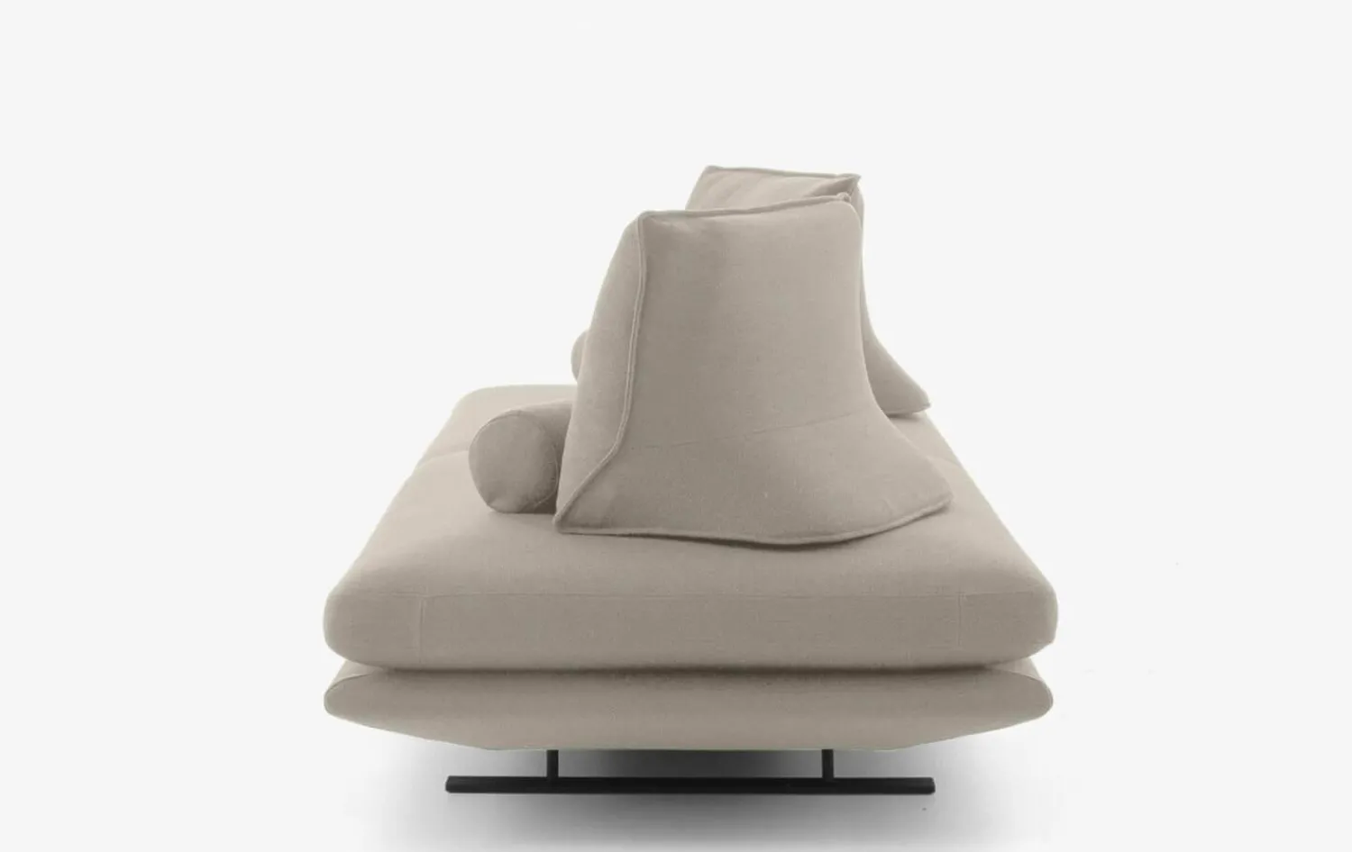 Ligne Roset 2-Sitzer-Sofas|Sofa Prado Großer 2 Sitzer T 100 Stoff Vidar FR Mastic Beige Gestell Lack Schwarz