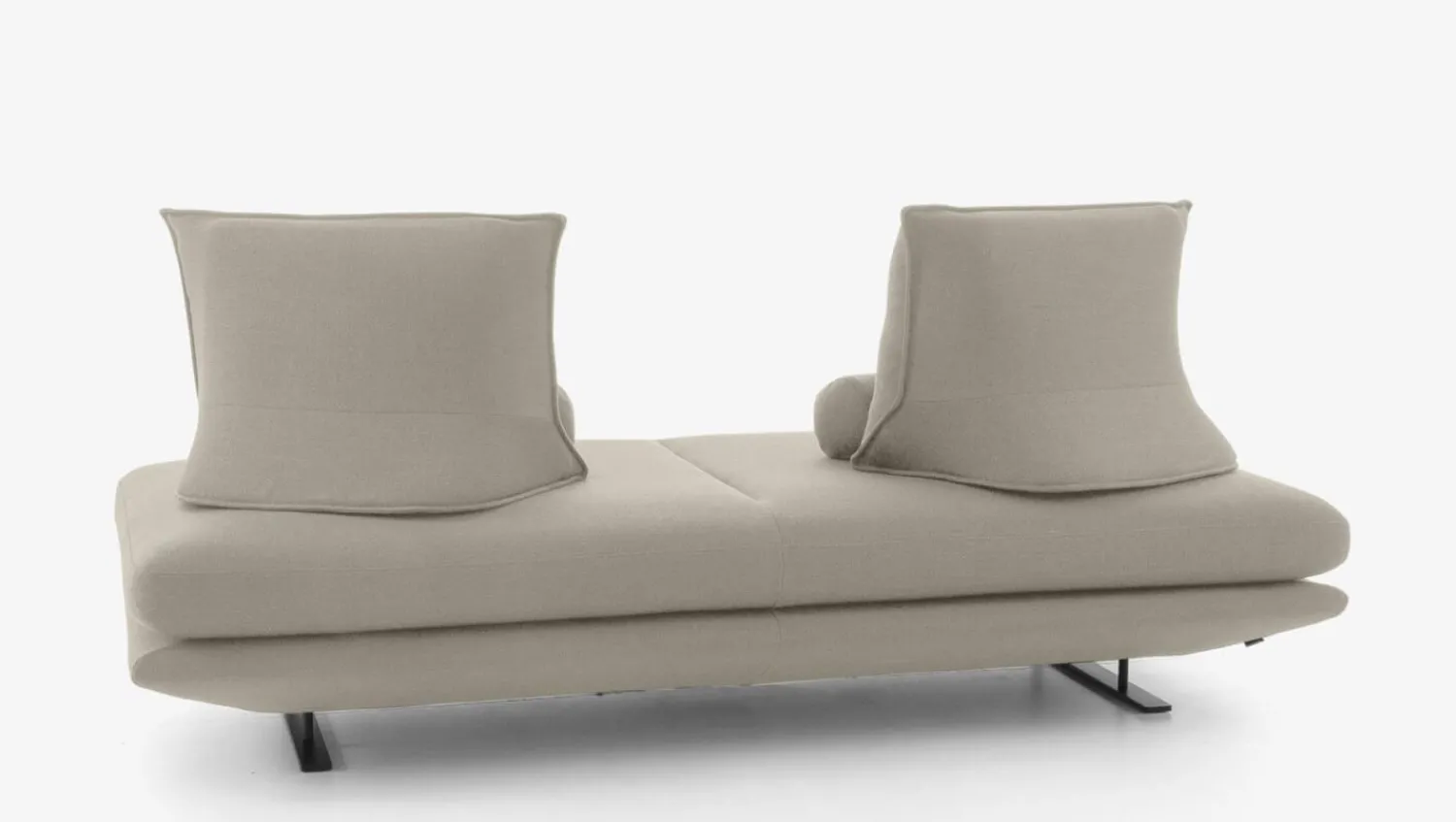 Ligne Roset 2-Sitzer-Sofas|Sofa Prado Großer 2 Sitzer T 100 Stoff Vidar FR Mastic Beige Gestell Lack Schwarz