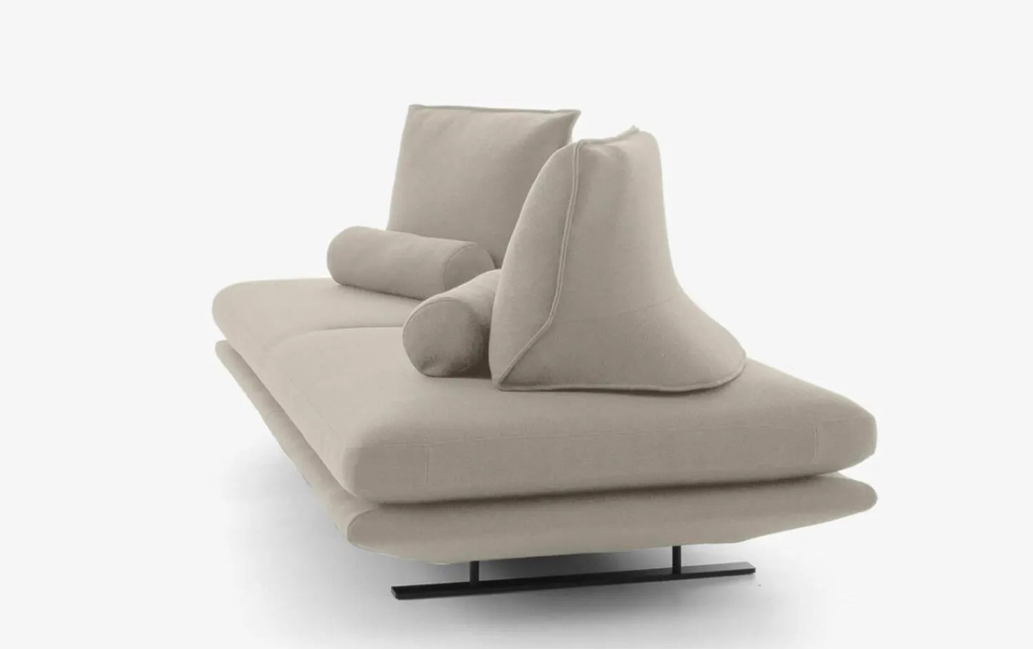 Ligne Roset 2-Sitzer-Sofas|Sofa Prado Großer 2 Sitzer T 100 Stoff Vidar FR Mastic Beige Gestell Lack Schwarz