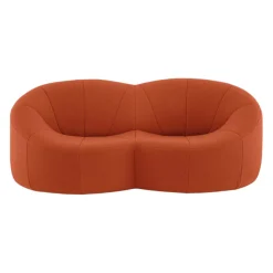 Ligne Roset 2-Sitzer-Sofas|Sofa Pumpkin 2 Sitzer Stoff Coda FR Brique Noir Mit Sockel