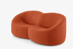 Ligne Roset 2-Sitzer-Sofas|Sofa Pumpkin 2 Sitzer Stoff Coda FR Brique Noir Mit Sockel