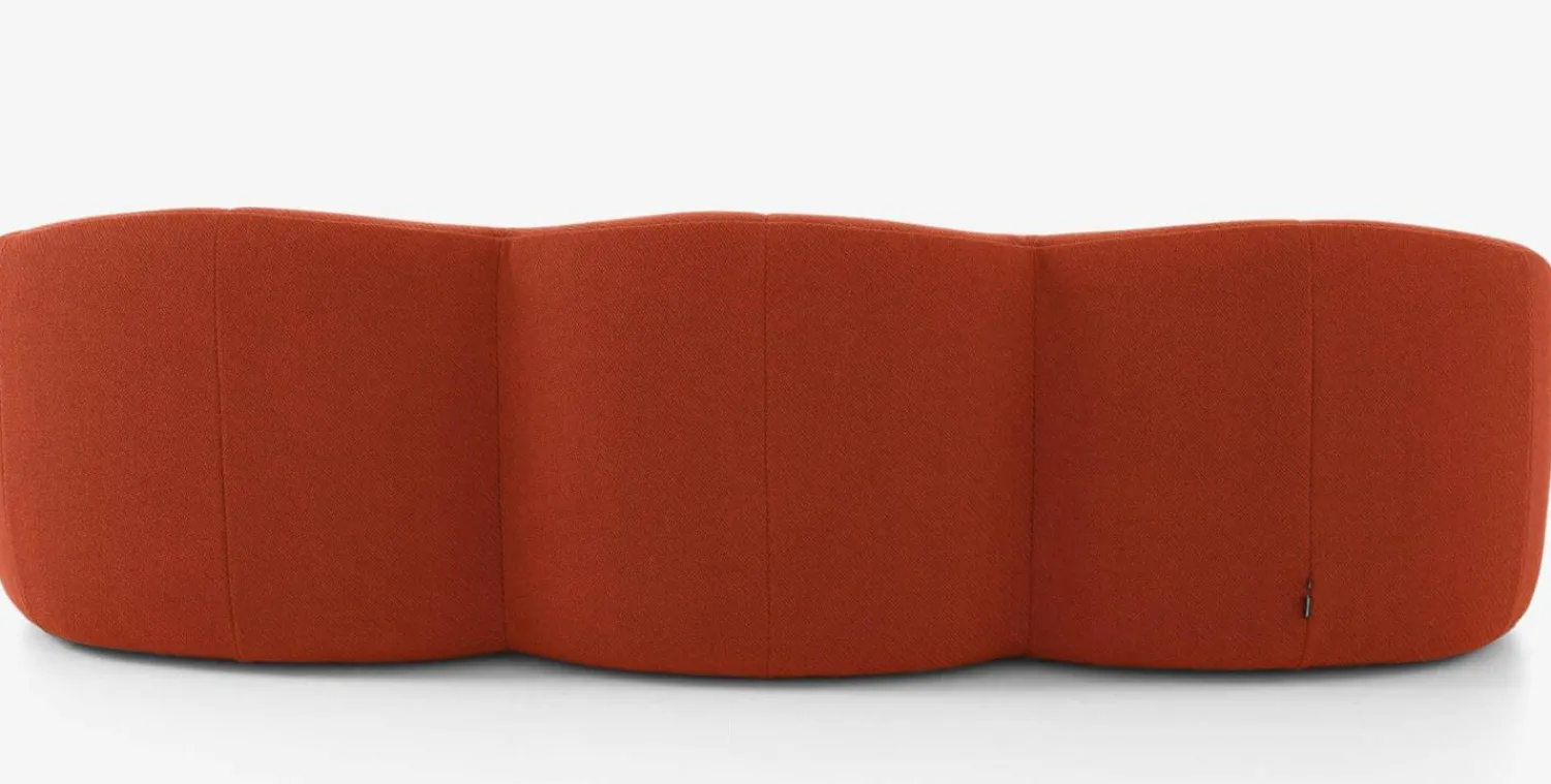 Ligne Roset 3-Sitzer-Sofas|Sofa Pumpkin 3 Sitzer Stoff Coda FR Brique Noir Rot Mit Sockel