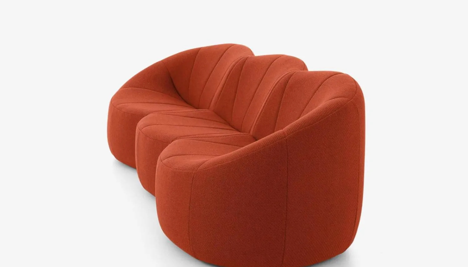 Ligne Roset 3-Sitzer-Sofas|Sofa Pumpkin 3 Sitzer Stoff Coda FR Brique Noir Rot Mit Sockel