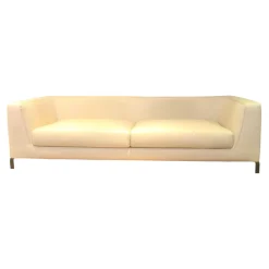B&B Italia 2-Sitzer-Sofas|Sofa Ray Bezug Stoff Adria Ecru 2521102 Beige Füße Nickel Bronzefarben Lackiert Inklusive Kissen