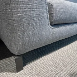 B&B Italia 3-Sitzer-Sofas|Sofa Ray Stoff 2038258 Spora Stein Grau Füße Nickel Bronzefarben Inklusive Kissen