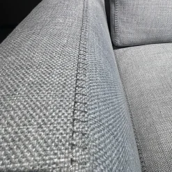 B&B Italia 3-Sitzer-Sofas|Sofa Ray Stoff 2038258 Spora Stein Grau Füße Nickel Bronzefarben Inklusive Kissen