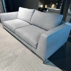 B&B Italia 3-Sitzer-Sofas|Sofa Ray Stoff 2038258 Spora Stein Grau Füße Nickel Bronzefarben Inklusive Kissen