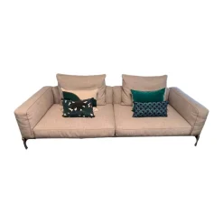 Flexform 2-Sitzer-Sofas|Sofa Remeo Stoff Helles Gemischtes Grau Inklusive Kissen Und Rolle