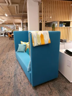 Signet 3-Sitzer-Sofas|Sofa Room Art Stoff Lana Petrol Blau Fuß Aluminium Rund Inklusive 2 Spitzkissen