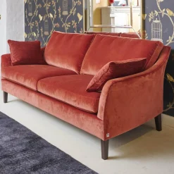 Bielefelder Werkstätten 2-Sitzer-Sofas|Sofa Saloni 135 3001 Stoff City Velvet CA 7832 063 Mit Keder Füßen Schwarz Inklusive Kopfstütze Und Kissen