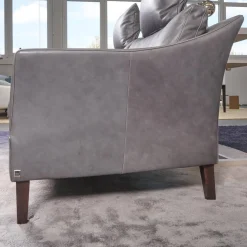 Bielefelder Werkstätten 2-Sitzer-Sofas|Sofa Saloni Leder Provence Schiefer Grau Mit 2 Nackenkissen