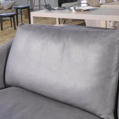 Bielefelder Werkstätten 2-Sitzer-Sofas|Sofa Saloni Leder Provence Schiefer Grau Mit 2 Nackenkissen
