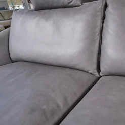 Bielefelder Werkstätten 2-Sitzer-Sofas|Sofa Saloni Leder Provence Schiefer Grau Mit 2 Nackenkissen