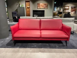 himolla 2-Sitzer-Sofas|Sofa 2-Sitzer Waldkirchen R Leder 33 Longlife Soft Chianti Rot Gestell Metall Anthrazit Pulverbeschichtet