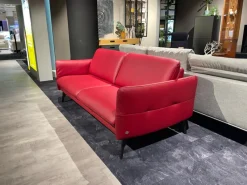 himolla 2-Sitzer-Sofas|Sofa 2-Sitzer Waldkirchen R Leder 33 Longlife Soft Chianti Rot Gestell Metall Anthrazit Pulverbeschichtet