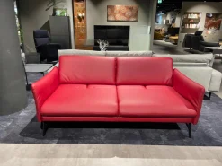 himolla 2-Sitzer-Sofas|Sofa 2-Sitzer Waldkirchen R Leder 33 Longlife Soft Chianti Rot Gestell Metall Anthrazit Pulverbeschichtet