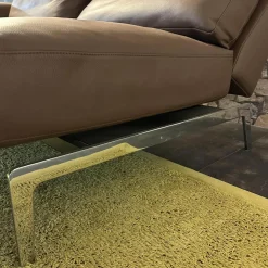 Intertime 2-Sitzer-Sofas|Sofa Smart Bezug Leder Rancho Tobacco Braun Flachstahlfuß Chrom Glanz Mit Schwenkbaren Armteilen