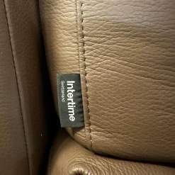 Intertime 2-Sitzer-Sofas|Sofa Smart Bezug Leder Rancho Tobacco Braun Flachstahlfuß Chrom Glanz Mit Schwenkbaren Armteilen