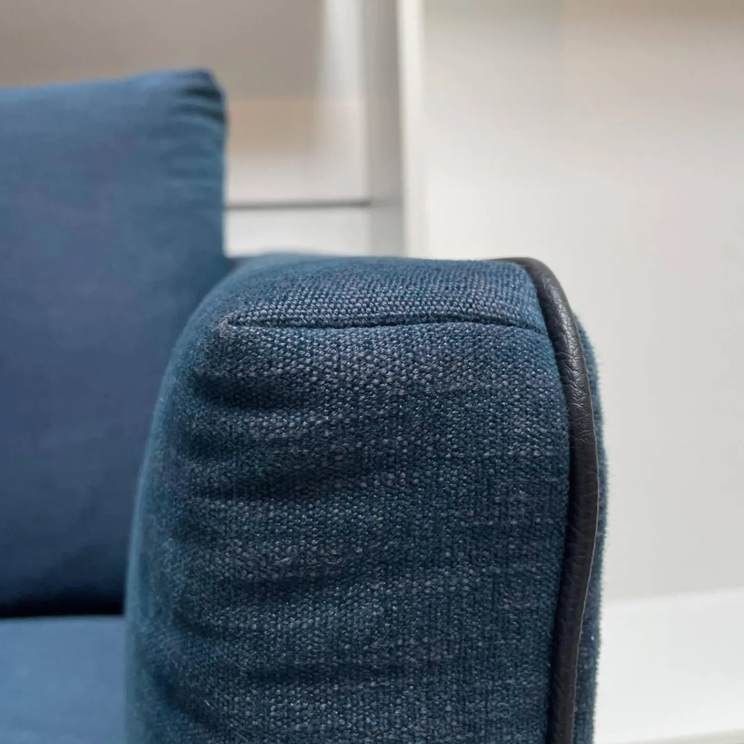 freistil Rolf Benz 2-Sitzer-Sofas|Sofa Sob 133/202 Stoff 4097 Grünblau Stahlfuß Massiv Schwarz