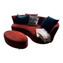 Bullfrog 2-Sitzer-Sofas|Sofa Sofia Stoff Smoothie Rostbraun 15 28 Füße Metall Schwarz Pulverbeschichtet