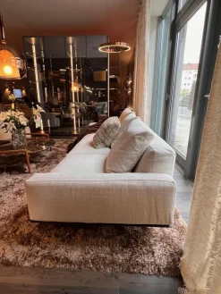 Flexform 3-Sitzer-Sofas|Sofa Softdream Stoff Crem Hellgrau Mix Inklusive Kissen