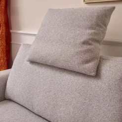 Bielefelder Werkstätten 2-Sitzer-Sofas|Sofa Spirit Bezug Mara 1763 181 Grau Chromfüße Und Holzsockel In Taupe mit 2 Kissen