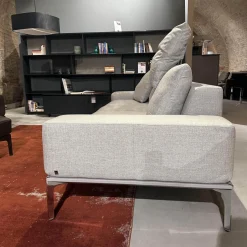 Bielefelder Werkstätten 2-Sitzer-Sofas|Sofa Spirit Stoff JAB Xantos 1 1362 093 Grau Gestell Platingrau Lackiert Metallfuß Chrom Mit Rückenverstellung Und Kissen