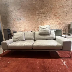 Bielefelder Werkstätten 2-Sitzer-Sofas|Sofa Spirit Stoff JAB Xantos 1 1362 093 Grau Gestell Platingrau Lackiert Metallfuß Chrom Mit Rückenverstellung Und Kissen