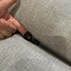 Bielefelder Werkstätten 2-Sitzer-Sofas|Sofa Spirit Stoff JAB Xantos 1 1362 093 Grau Gestell Platingrau Lackiert Metallfuß Chrom Mit Rückenverstellung Und Kissen