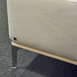 Bielefelder Werkstätten 2-Sitzer-Sofas|Sofa Spirit Stoff Simple Fb 080 Gestell Holz Esche Metallfuß Chrom Glanz